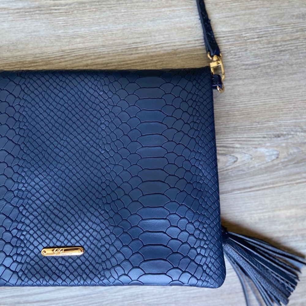 Gigi New York | Rachel Zoe fold over clutch | Navy